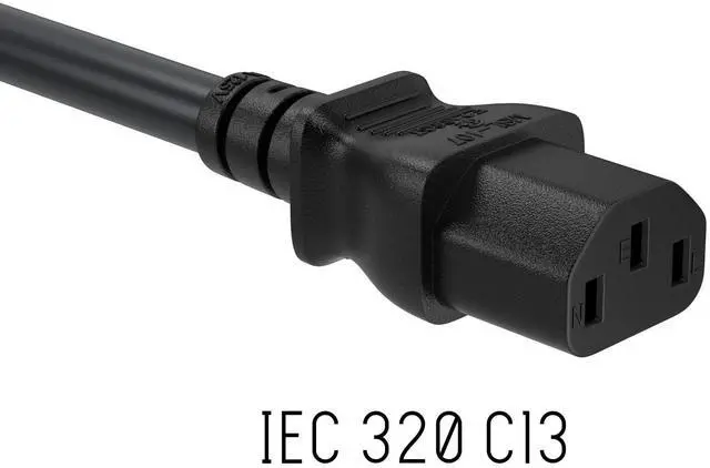 Alt view image 4 of 7 - CableLeader 10ft 14 AWG Universal Power Cord IEC320 C13 to NEMA 5-15P, Extension Power Cord, Compatible with Computers, Monitors, Printers & TVs, Black, Pack of 1
