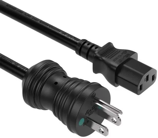 Main image of CableLeader 6ft 14 AWG NEMA 5-15P to IEC320 C13 Hospital Grade Power Cord, 15A/125V, SJT, Green Dot Medical Power Cable for Medical Devices, Computer & Monitor, UL Listed, Black