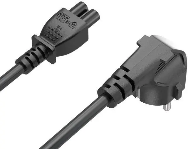 Alt view image 3 of 8 - cable leader 6ft 18 awg right angle european 3-prong notebook power cord cee 7/7 to iec320 c5