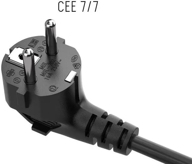 Alt view image 5 of 8 - cable leader 6ft 18 awg right angle european 3-prong notebook power cord cee 7/7 to iec320 c5