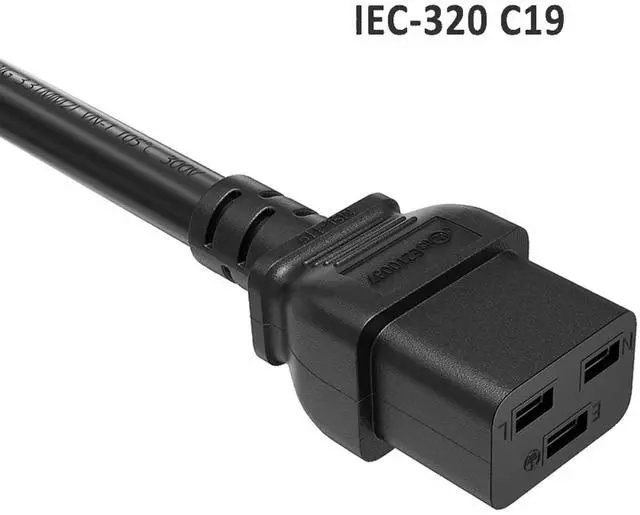 Alt view image 3 of 4 - CableLeader 12ft NEMA L5-20P to C19 Heavy Duty Power Cord, 12 AWG, 20A/125V, w/ Industrial Grade Locking Plug, for Computers, Servers, Monitors to a PDU or UPS, UL Listed, Black