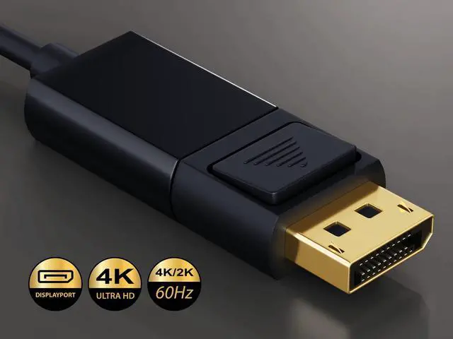 Alt view image 2 of 6 - Cable Leader USB 3.1 Type C Male to DisplayPort 4K @ 60Hz Male Cable, Black 10 Foot