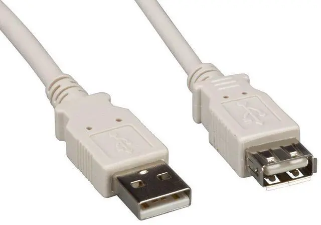 Alt view image 2 of 5 - Cable Leader USB2.0 A Male to A Female Extension Cable Ash White (3 Feet)