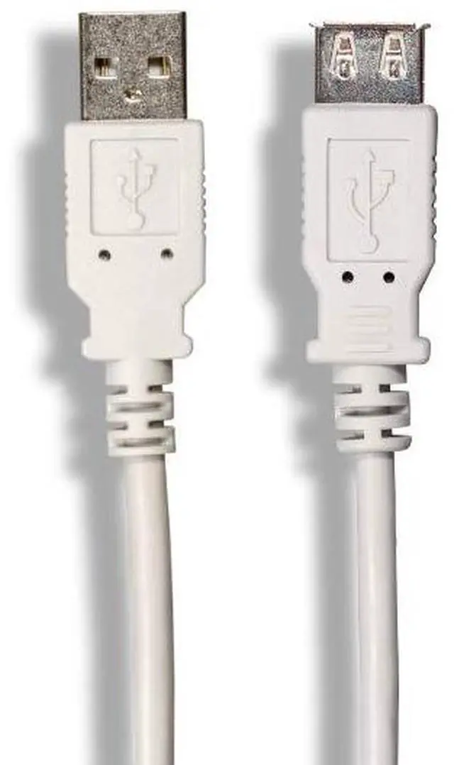 Alt view image 3 of 5 - Cable Leader USB2.0 A Male to A Female Extension Cable Ash White (3 Feet)