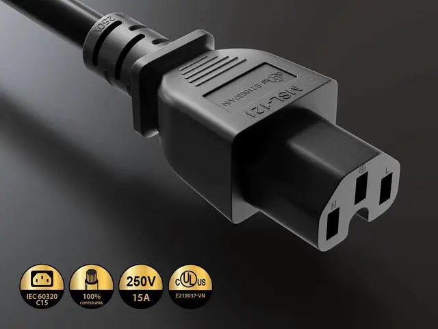 Alt view image 3 of 6 - CableLeader 6ft NEMA L6-20P to C15 Heavy-Duty Locking Power Cord 14 AWG 15A/250V SJT High Voltage Extension Cord, Twist-Locking Cord, UL Listed, Black