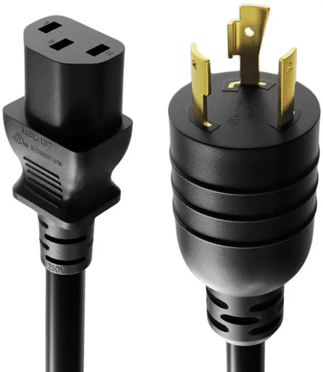 Alt view image 4 of 6 - CableLeader 6ft NEMA L6-20P to C13 Heavy-Duty Locking Power Cord 14 AWG 15A/250V SJT High Voltage Extension Cord, Twist-Locking Cord, UL Listed, Black