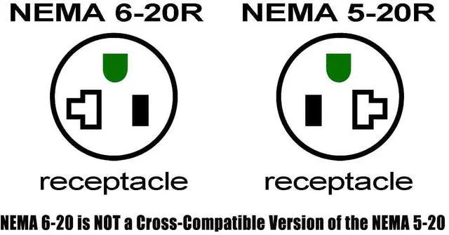 Alt view image 6 of 6 - cable leader 12 awg 20a 250v power cord- nema 6-20p to iec 320 c19 (3ft)