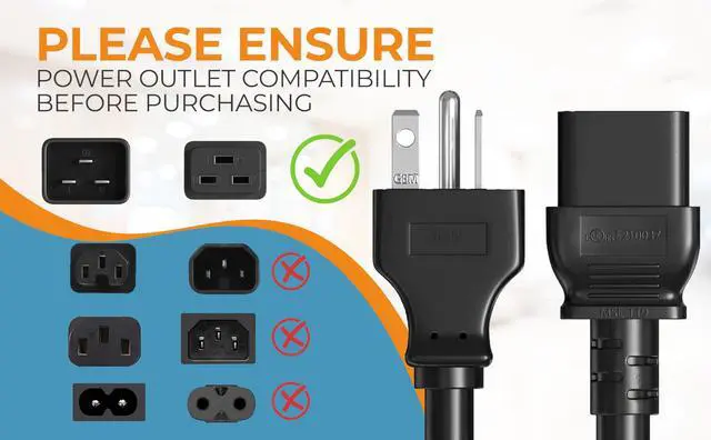 Alt view image 8 of 8 - cable leader 12 awg 20a 125v power cord nema 5-20p to iec 320 c19 (3ft)