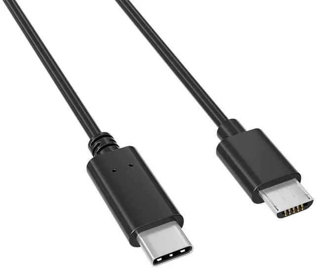 Main image of CableLeader USB 2.0 Type C to Micro-B, M/M, 480M 3A, High-Speed Data Sync & Fast Charging for Laptop PC Smartphone Tablet, Black, 1 Meter