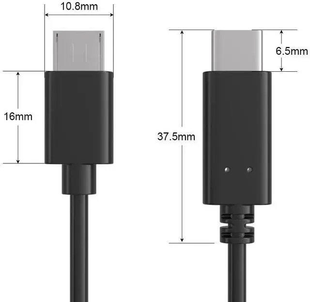 Alt view image 4 of 5 - CableLeader USB 2.0 Type C to Micro-B, M/M, 480M 3A, High-Speed Data Sync & Fast Charging for Laptop PC Smartphone Tablet, Black, 1 Meter