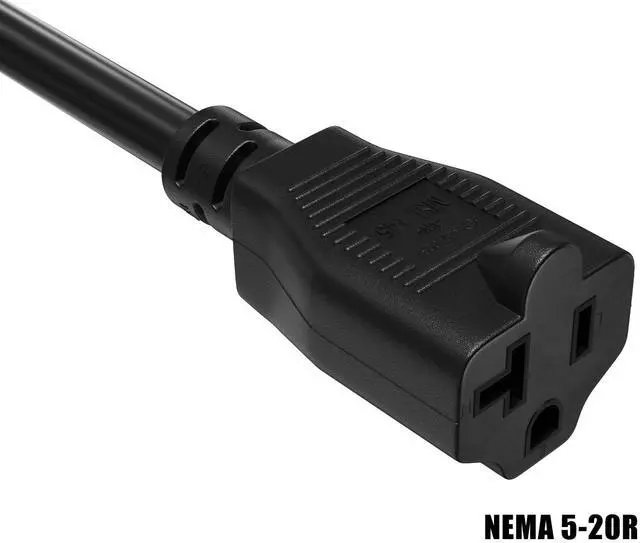 Alt view image 3 of 6 - CableLeader 6ft Heavy-Duty NEMA 5-20P to NEMA 5-20R 12 AWG Extension Power Cord