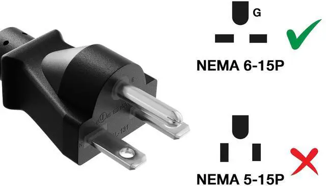 Alt view image 6 of 7 - cable leader 14 awg 15a 250v power cord (nema 6-15p to iec 320 c13) ul listed (15 foot (1 pack))