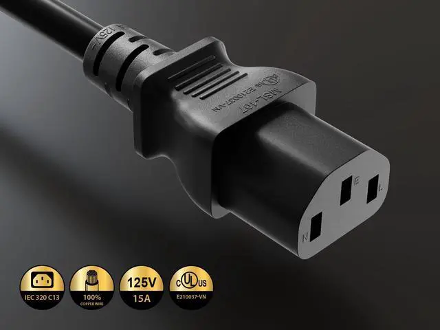 Alt view image 4 of 7 - cable leader 14 awg 15a 250v power cord (nema 6-15p to iec 320 c13) ul listed (15 foot (1 pack))