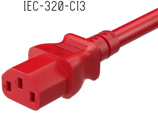 Alt view image 5 of 7 - CableLeader 4ft 18 AWG Universal Power Cord IEC320 C13 to NEMA 5-15P  Extension Power Cord  Compatible with Computers  Monitors  Printers & TVs  Red