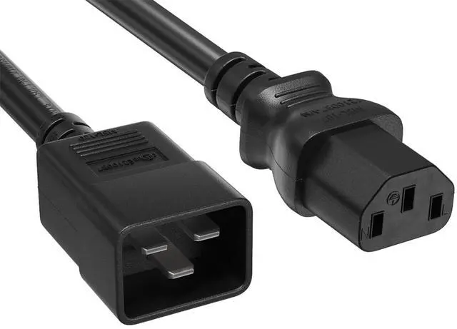 Alt view image 2 of 8 - cable leader 3ft 14 awg 15a 250v power cord (iec320 c20 to iec320 c13), black