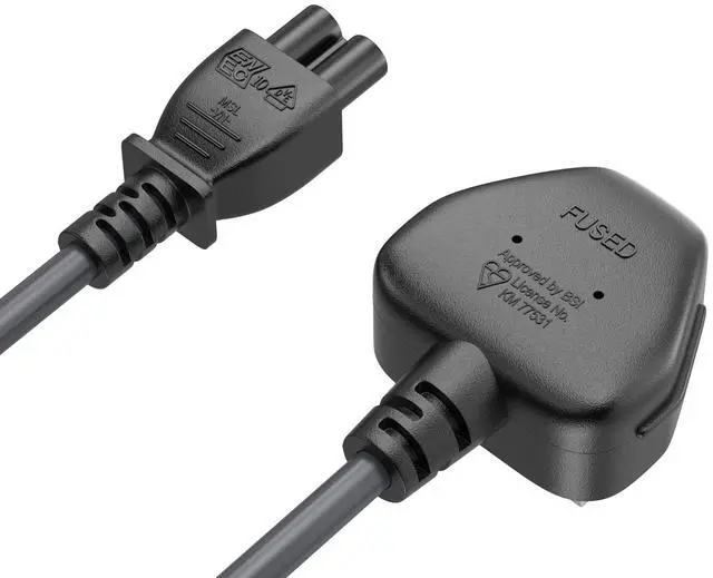 Alt view image 4 of 8 - cable leader 6ft 18 awg england notebook power cord, polarized, with fuse iec320c5 to uk plug bs13631/a