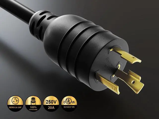 Alt view image 3 of 7 - cable leader 12 awg 20a 250v heavy-duty power cord (nema l6-20p to iec 320 c19) ul listed (6 foot (1 pack))