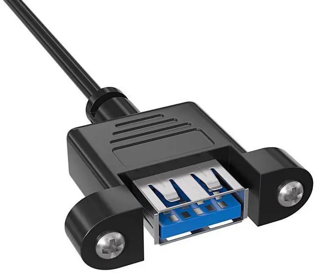 Alt view image 4 of 5 - Cable Leader 6ft USB 3.0 Panel-Mount Type A Male to Type A Female Cable