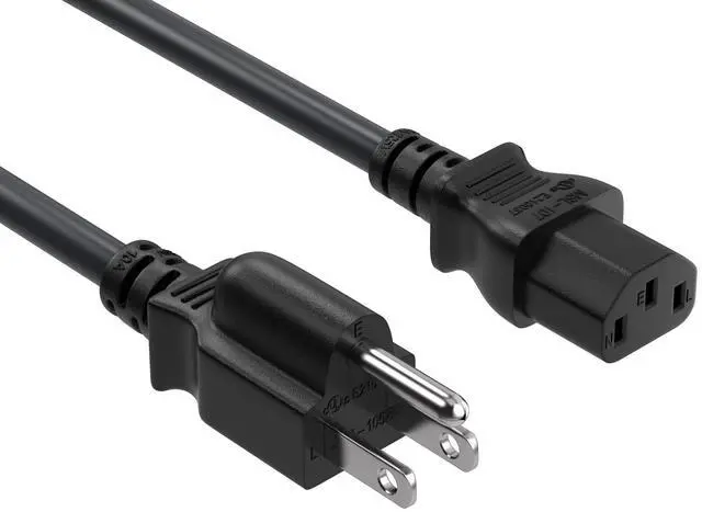 Main image of CableLeader 3ft 16 AWG Universal Power Cord IEC320 C13 to NEMA 5-15P, Extension Power Cord, Compatible with Computers, Monitors, Printers & TVs, Pack of 1