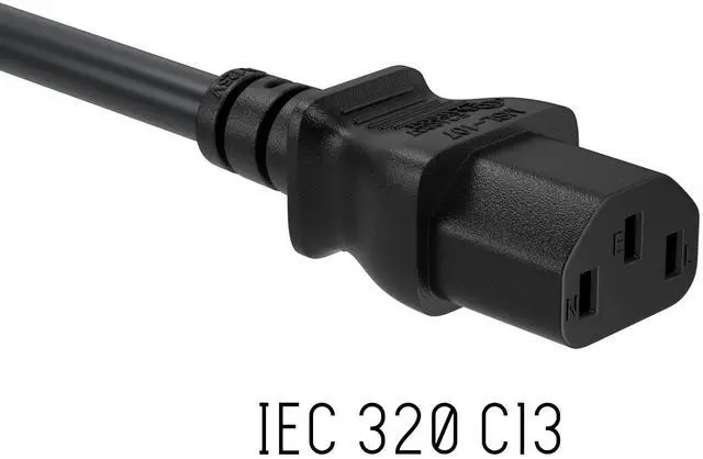 Alt view image 4 of 7 - CableLeader 3ft 16 AWG Universal Power Cord IEC320 C13 to NEMA 5-15P, Extension Power Cord, Compatible with Computers, Monitors, Printers & TVs, Pack of 1