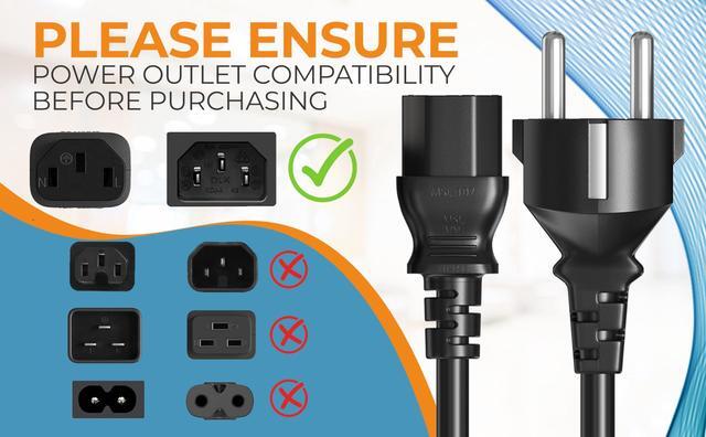 Alt view image 7 of 7 - Cable Leader 6 ft 18 AWG European Schuko Power Cord CEE 7/7 to IEC320 C13