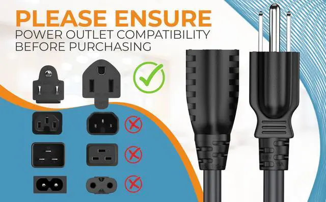 Alt view image 7 of 7 - CableLeader 1ft NEMA 5-15P to 5-15R Heavy Duty Power Extension Cord, 14AWG SJT 15A/125V, Outlet Extension Power Cable, NEMA 5-15R to NEMA 5-15P AC Power Cord, UL Listed, Black