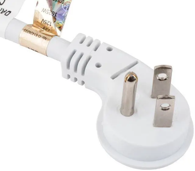 Alt view image 4 of 6 - cable leader 1ft ultra low profile power extension cord nema 5-15p to nema 5-15r (white)