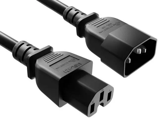 Alt view image 2 of 6 - cable leader 14 awg 15a 250v power cord (iec320 c14 to iec320 c15) ul listed (15 foot (1 pack))