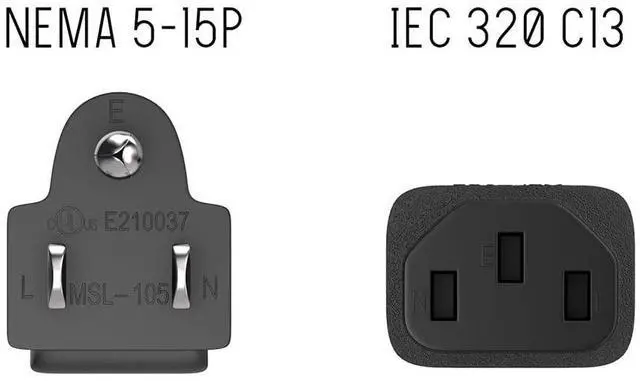 Alt view image 6 of 8 - cable leader shielded 6 ft 18 awg power cord nema 5-15p to iec320 c13 for computer, tv