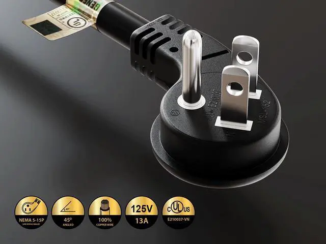 Alt view image 2 of 7 - CableLeader 6ft Ultra Low Profile Power Extension Cord Cable NEMA 5-15P to NEMA 5-15R, UL Listed