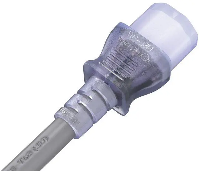 Alt view image 6 of 7 - CableLeader 3ft 16 AWG NEMA 5-15P to IEC320 C13 Hospital Grade Power Cord, 13A/125V, SJT, Green Dot Medical Power Cable for Medical Devices, Computer & Monitor, UL Listed, Clear