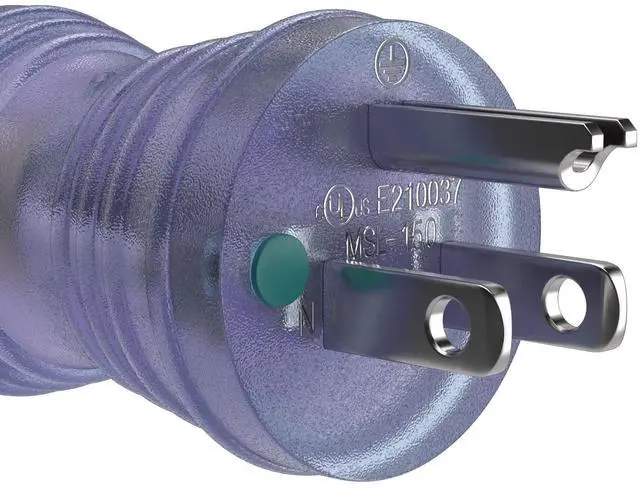 Alt view image 7 of 7 - CableLeader 3ft 16 AWG NEMA 5-15P to IEC320 C13 Hospital Grade Power Cord, 13A/125V, SJT, Green Dot Medical Power Cable for Medical Devices, Computer & Monitor, UL Listed, Clear
