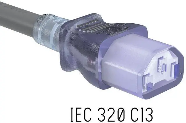 Alt view image 4 of 7 - CableLeader 3ft 16 AWG NEMA 5-15P to IEC320 C13 Hospital Grade Power Cord, 13A/125V, SJT, Green Dot Medical Power Cable for Medical Devices, Computer & Monitor, UL Listed, Clear