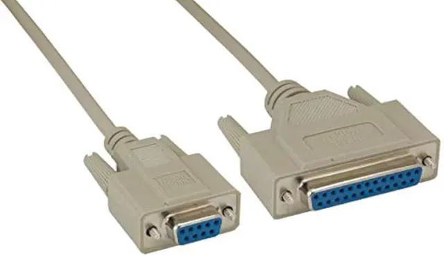 Alt view image 2 of 2 - Cable Leader DB110-0410 10 ft. DB9 Female to DB25 Female Null Modem Cable - Beige