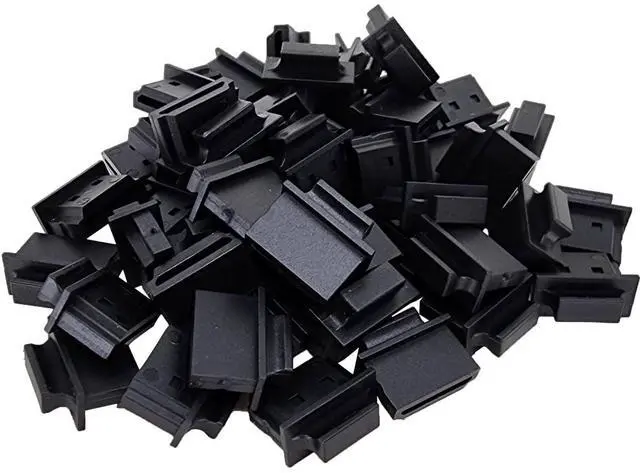 Alt view image 3 of 3 - Cable Leader 50 PCS Plastiv Anti-Dust Dirt HDMI Female Dust Cover, Black Color