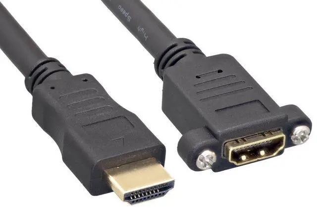 Alt view image 2 of 6 - Cable Leader 10ft HDMI Panel-Mount Male to Female Extension Cable with Ethernet