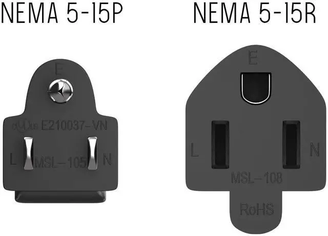 Alt view image 4 of 7 - CableLeader 6ft Extension Power Cord NEMA 5-15P to NEMA 5-15R 3 Prong Power Cable AC Power Cord, UL Listed, 16AWG, Black