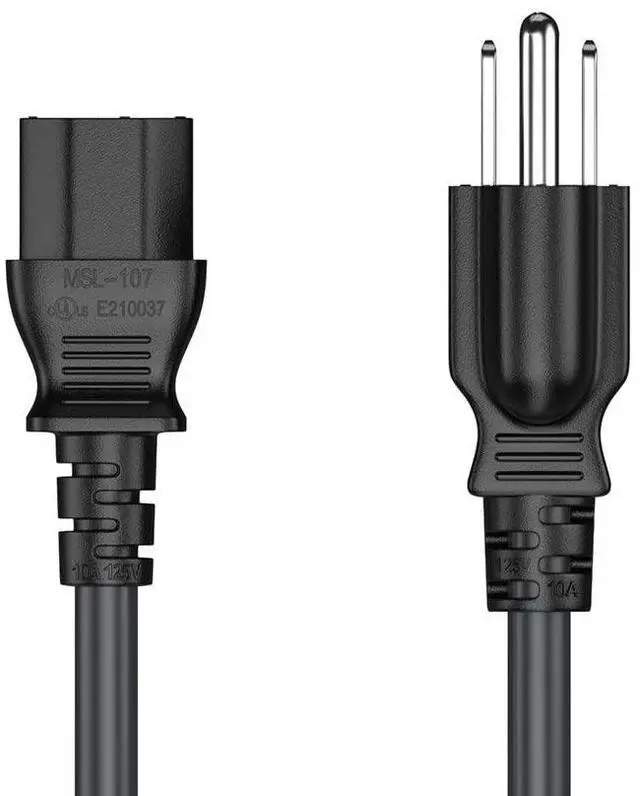 Alt view image 3 of 8 - cable leader shielded 6 ft 18 awg power cord nema 5-15p to iec320 c13 for computer, tv