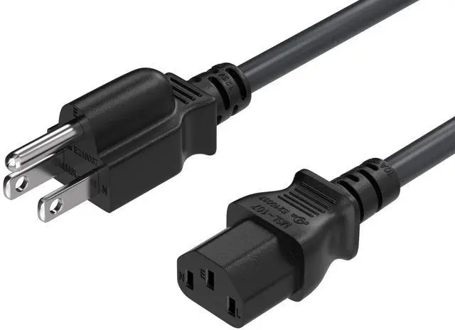 Alt view image 8 of 8 - cable leader shielded 6 ft 18 awg power cord nema 5-15p to iec320 c13 for computer, tv