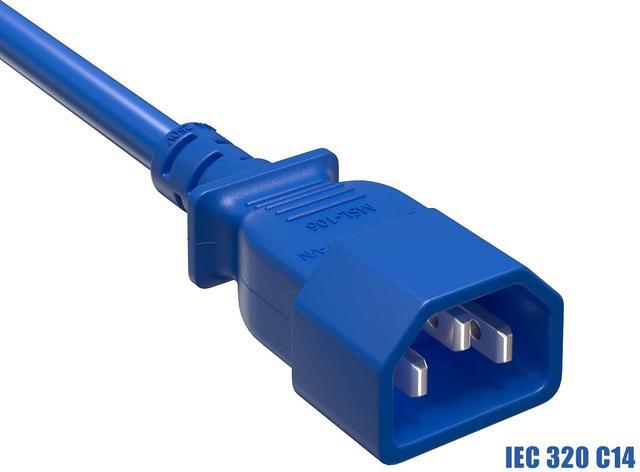 Alt view image 2 of 7 - CableLeader 8ft IEC-320 C13 to C14 Heavy-Duty Power Extension Cord 18 AWG 10A/250V SJT, Computer to PDU CPU Power Extension Cable, PC Power Cable, UL Listed, Blue