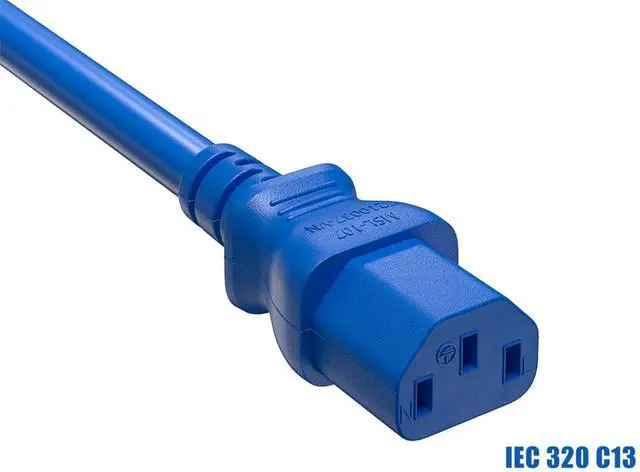 Alt view image 3 of 7 - CableLeader 6ft IEC320 C20 to C13 Power Cord, 14AWG, 15A/250V, SJT, Power Extension Cord for PDUs, UPS Systems, Servers, Computer, Monitor & More, UL Listed, Blue