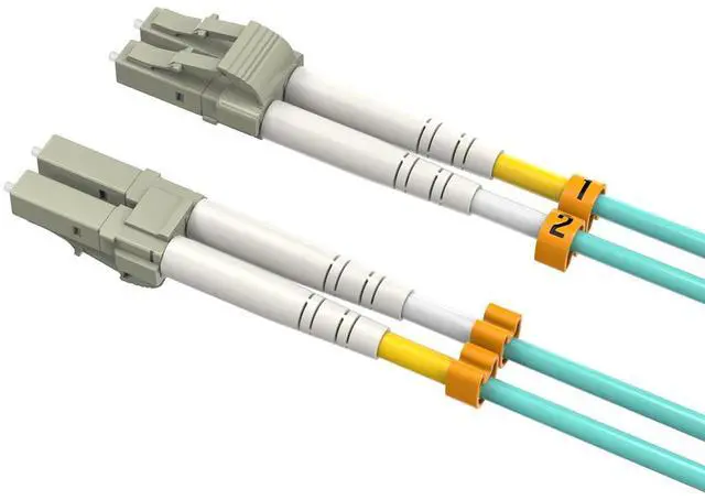 Alt view image 2 of 5 - Cable Leader 6m(20ft) OM4 LC to LC Fiber Optic Patch Cable, Multimode Duplex 50/125, Corning, 10G/40G/100G, LSZH, Aqua