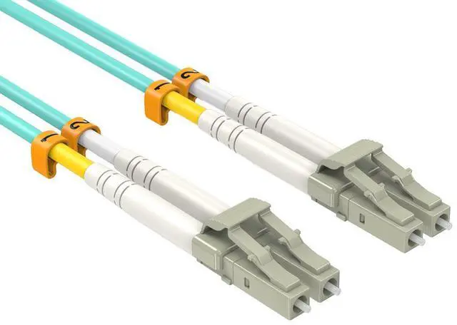 Main image of Cable Leader 10m(33ft) OM4 LC to LC Fiber Optic Patch Cable, Multimode Duplex 50/125, Corning, 10G/40G/100G, LSZH, Aqua
