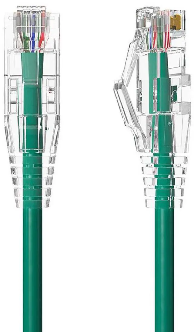 Main image of Cable Leader 15ft Cat6a Ethernet Cable / Slim High Speed LAN Patch Cable, 10 Gigabit RJ45, 500MHz 28AWG Bare Copper UTP, Green, for Patch Panel, Server Rack & Data Center