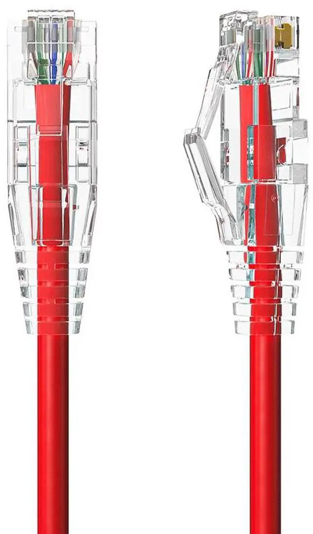 Main image of Cable Leader 10ft Cat6a Ethernet Cable / Slim High Speed LAN Patch Cable, 10 Gigabit RJ45, 500MHz 28AWG Bare Copper UTP, Red, for Patch Panel, Server Rack & Data Center