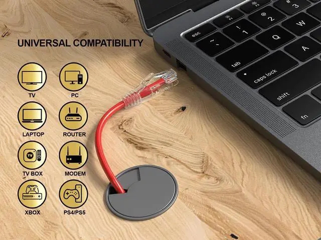Alt view image 5 of 6 - Cable Leader 10ft Cat6a Ethernet Cable / Slim High Speed LAN Patch Cable, 10 Gigabit RJ45, 500MHz 28AWG Bare Copper UTP, Red, for Patch Panel, Server Rack & Data Center