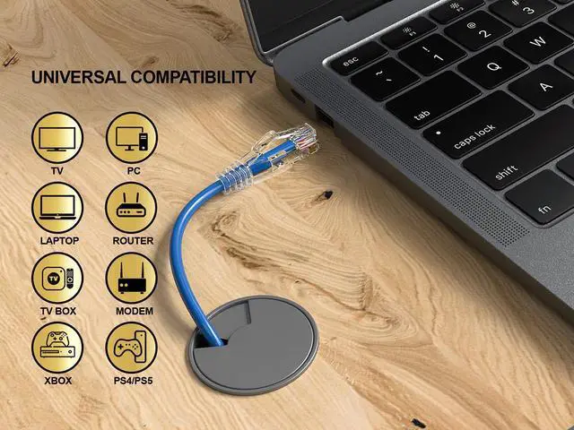 Alt view image 5 of 6 - Cable Leader 8ft Cat6a Ethernet Cable / Slim High Speed LAN Patch Cable, 10 Gigabit RJ45, 500MHz 28AWG Bare Copper UTP, Blue, for Patch Panel, Server Rack & Data Center