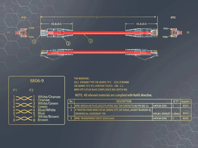 Alt view image 6 of 6 - Cable Leader 35ft Cat6a Ethernet Cable / Slim High Speed LAN Patch Cable, 10 Gigabit RJ45, 500MHz 28AWG Bare Copper UTP, Red, for Patch Panel, Server Rack & Data Center