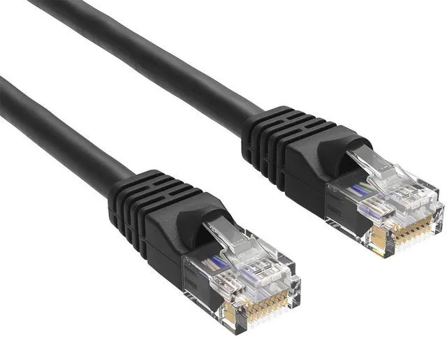Main image of Cable Leader 10ft Cat6 Ethernet Cable / High Speed LAN Patch Cable, 1 Gigabit RJ45, 550MHz 24AWG Bare Copper UTP, Black, for Home, Office, Gaming & Router