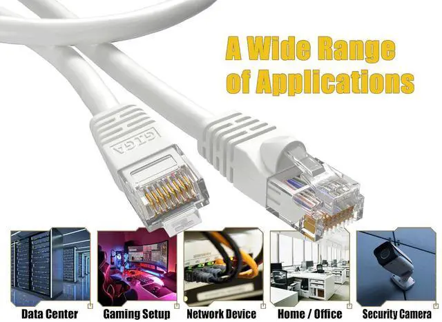Alt view image 5 of 6 - Cable Leader 1ft Cat6 Ethernet Cable / High Speed LAN Patch Cable, 1 Gigabit RJ45, 550MHz 24AWG Bare Copper UTP, White, for Home, Office, Gaming & Router